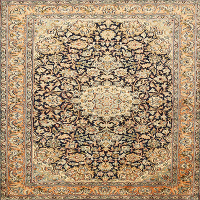 Tapis décoratif oriental beige/noir Acquah