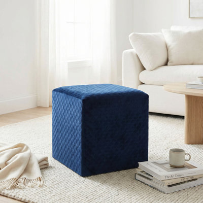 Repose-pieds cubique carré en velours 15,5 po Peres