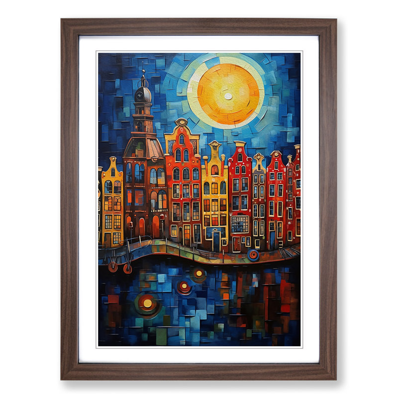 Amsterdam Expressionism No.2 Framed Print, Walnut, 64cm H x 46cm W x 2cm D