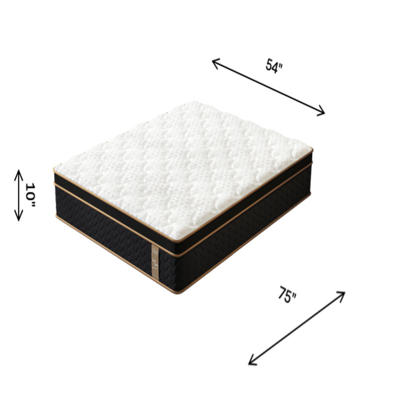 Matelas double de 10 pouces avec mousse viscoélastique imprégnée de gel et ressorts ensachés individuels
