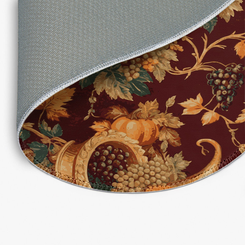 Tapis d'intérieur et d'extérieur brun français, Rond 5 pi