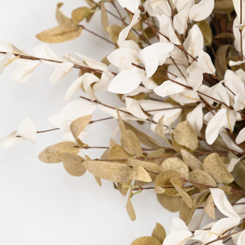 Couronne d'eucalyptus d'automne 24 po, Blanc