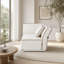 Upholstered Boucle Slipcovered Right-hand Flared Arm Sofa-206341215