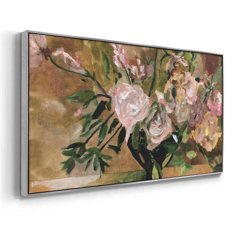 Le Bouquet II, toile tendue avec cadre, prête à être accrochée, H 21 po x l 41 po, Argent argent