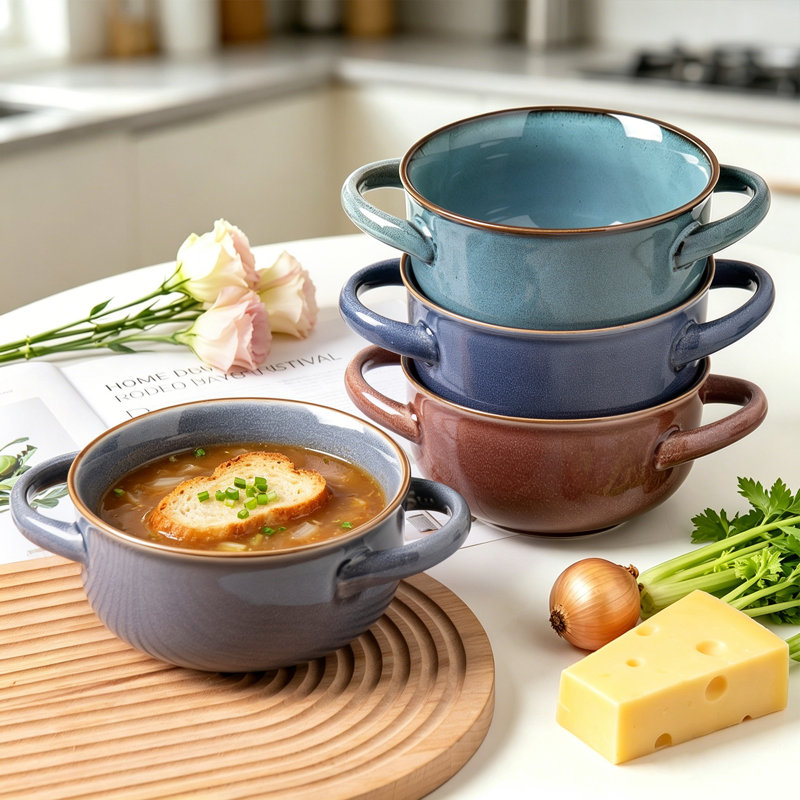 Ensemble de 4 bols à soupe en grès 28 oz ALOFMO