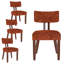 Chaises de salle à manger latérales rembourrées de 18 po de hauteur H 18 po avec pieds en bois massif brun, ensemble de 4-1695846179-1694100218-1688791775