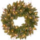 Glittery Mountain Faux Lighted 24'' Wreath