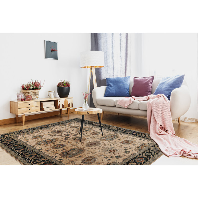 Despena Oriental Wool Area Rug, Beige, Rectangular 235 x 350cm