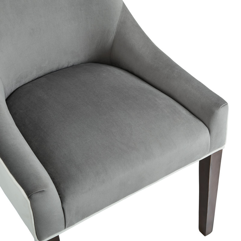 Chaise de salle à manger rembourrée Smoke - Tissu, assise en mousse, pieds en bois massif au fini noyer, facile à nettoyer