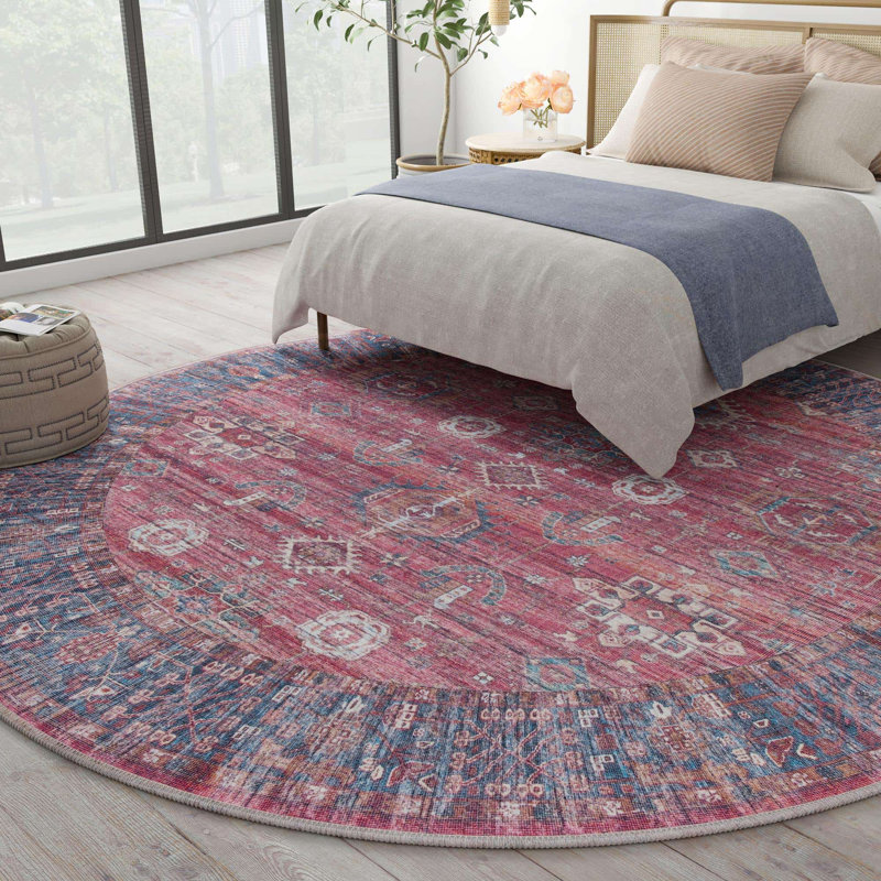 Hedin Geometric Indoor Rug, Round 10'6" x 10'6"