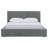 Upholstered Twin Bunk Bed In Graphite Grey, Textured Grey Fabric And Padded Side Rails For Bedroom With Fabric, Contemporary Look Seamless Headboard