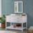 Harrison 48" W Modern Shaker Soft Close Doors Vanity Cabinet with Drawers and Open Storage Shelf
