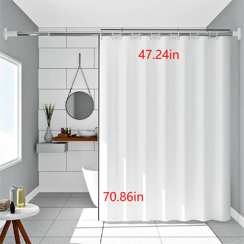 Jeromesville Shower Curtain with Hooks Included, 70.86" H x 47.24" W
