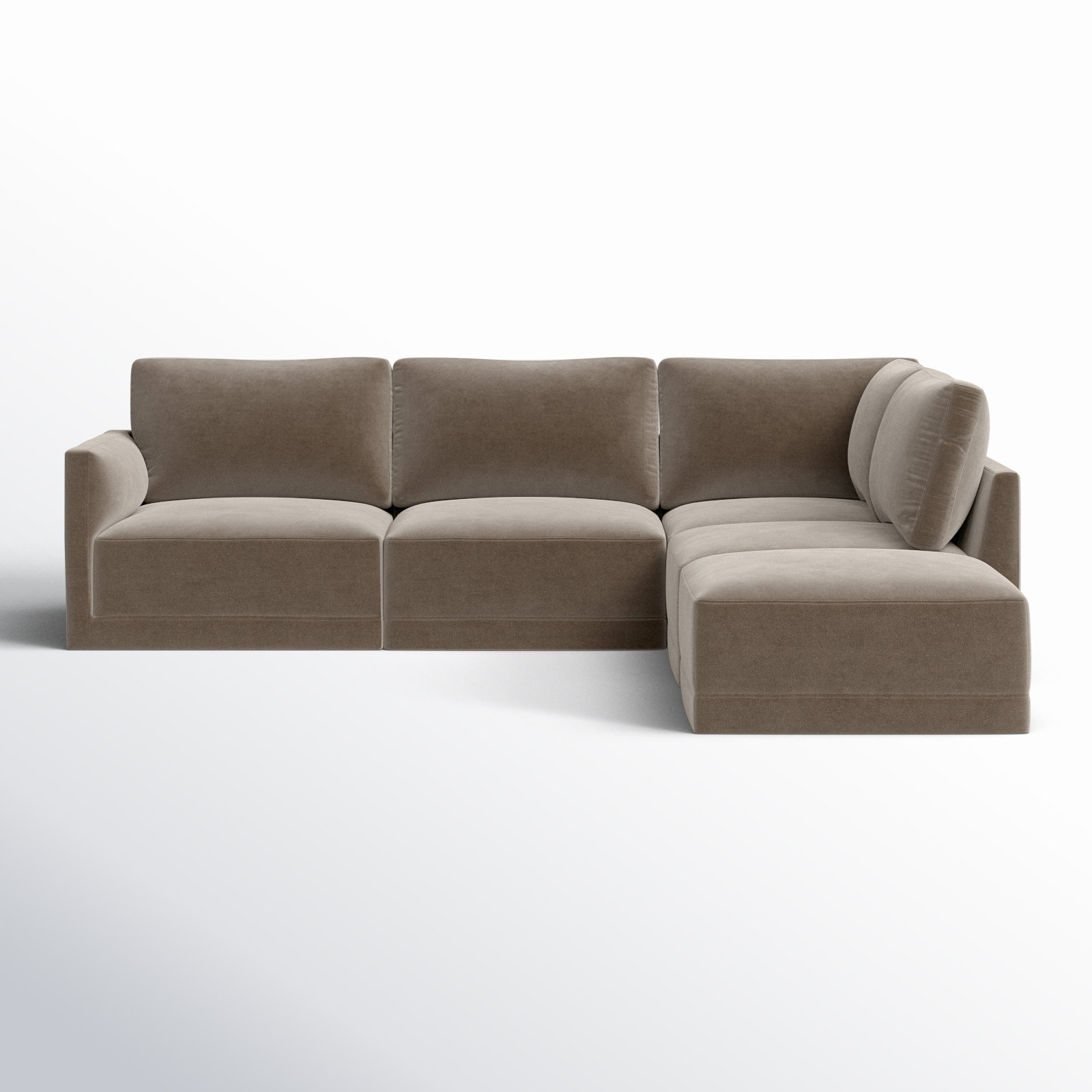Deirdre Modular Upholstered Reversible Chaise L-Sectional, Taupe
