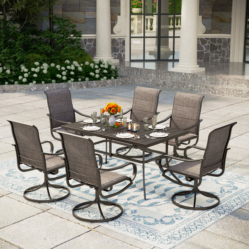 Emy 6 - Person Patio Dining Set with Rectangular Table