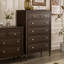 Armoire à 33 tiroirs en bois de cerisier noir 33,86 po