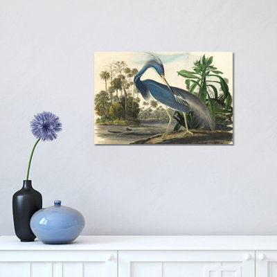 Blue Heron 1 Piece Wrapped Canvas Painting
