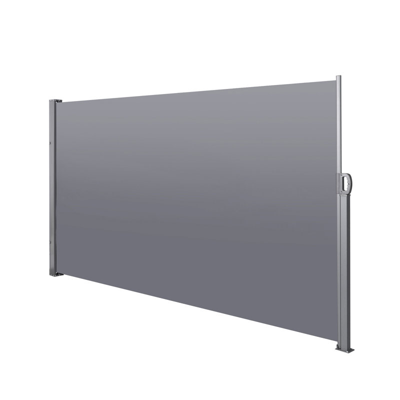 Auvent rétractable 138 po x 71 po avec écran d'intimité, gris, imperméable - Pour porche, auvent latéral 138 po x 71 po, Mansion
