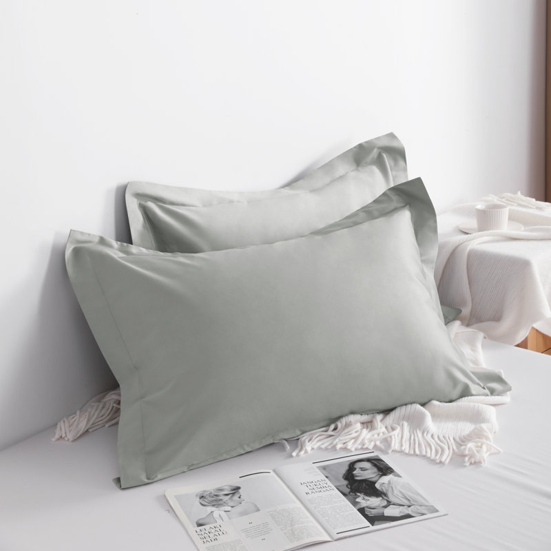 Taie décorative 100% coton , Gris clair, Grand lit