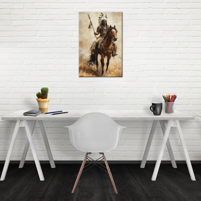 Canvas Wall Art - Fine Indian Pictures Wall Decor Southwestern Wall Painting Framed Artwork for Living Room Wrapped Canvas, 12×18 inches