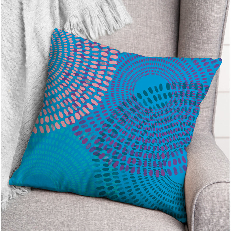Geometric Outdoor Throw Pillow, Blue, Geometric 1