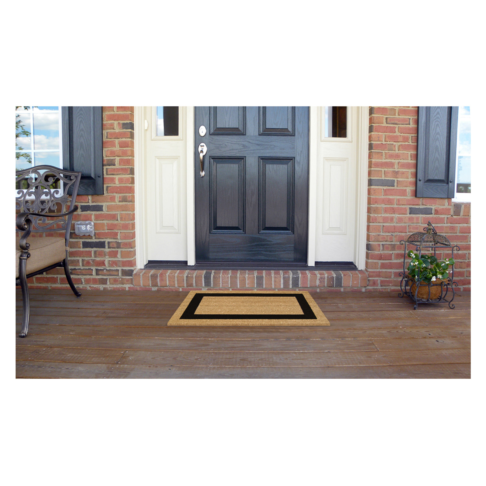 Havant Non-Slip Outdoor Doormat, Light Brown/Black