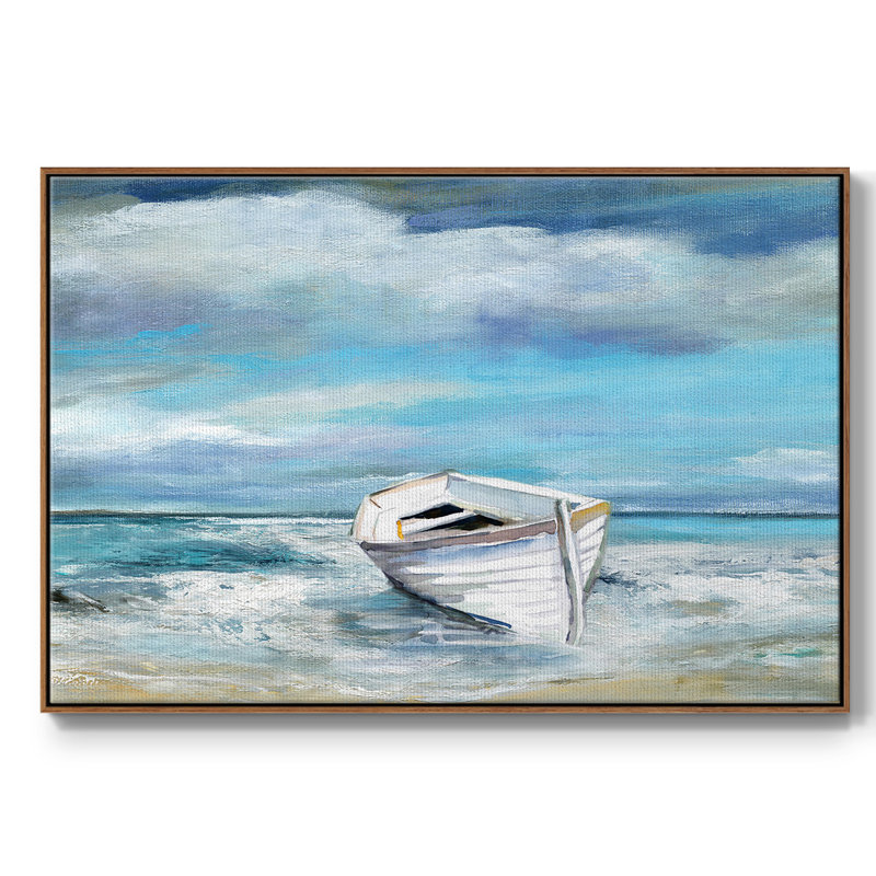 " Classic Coast ", 25" H x 37" W x 2" D, Walnut Framed
