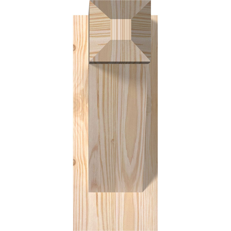 Artisan traditionnel en bois rustique, Sapin Douglas de 5 1/2 po (lisse), P 14 po x H 14 po