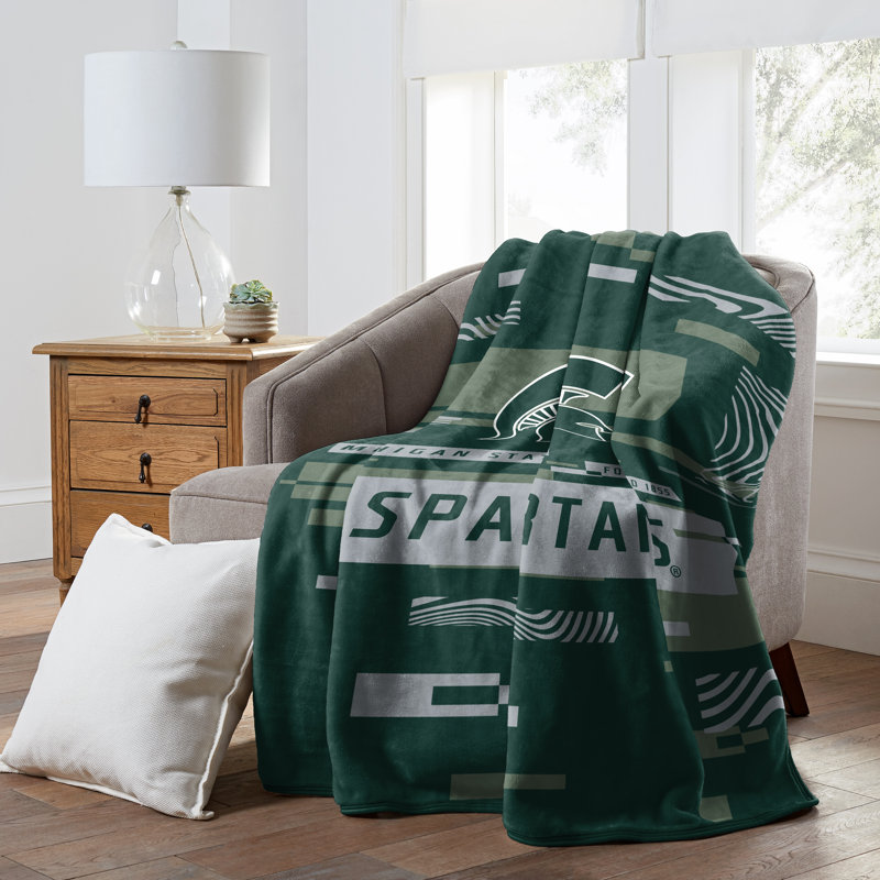 Throw Blanket, Green/Gray, Michigan State Spartans