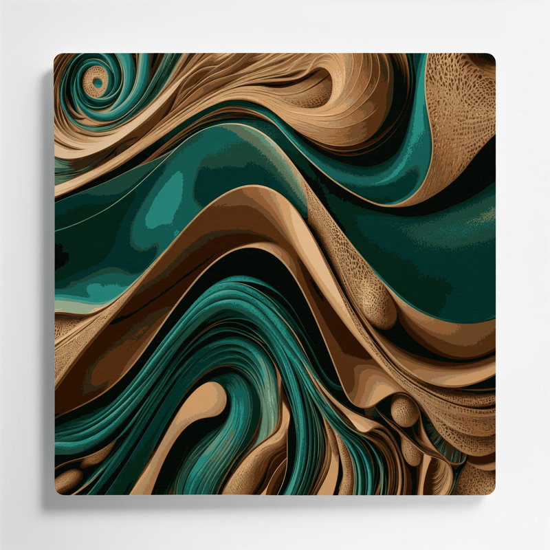 «Biomorphic Abstraction 29», art mural en métal vert, H 8 po x l 8 po