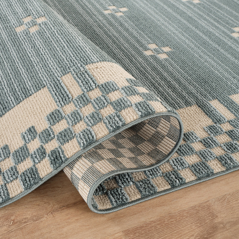 Surya Geometric Rug, Blue,Beige,Off-White, Rectangle 152 x 225 cm