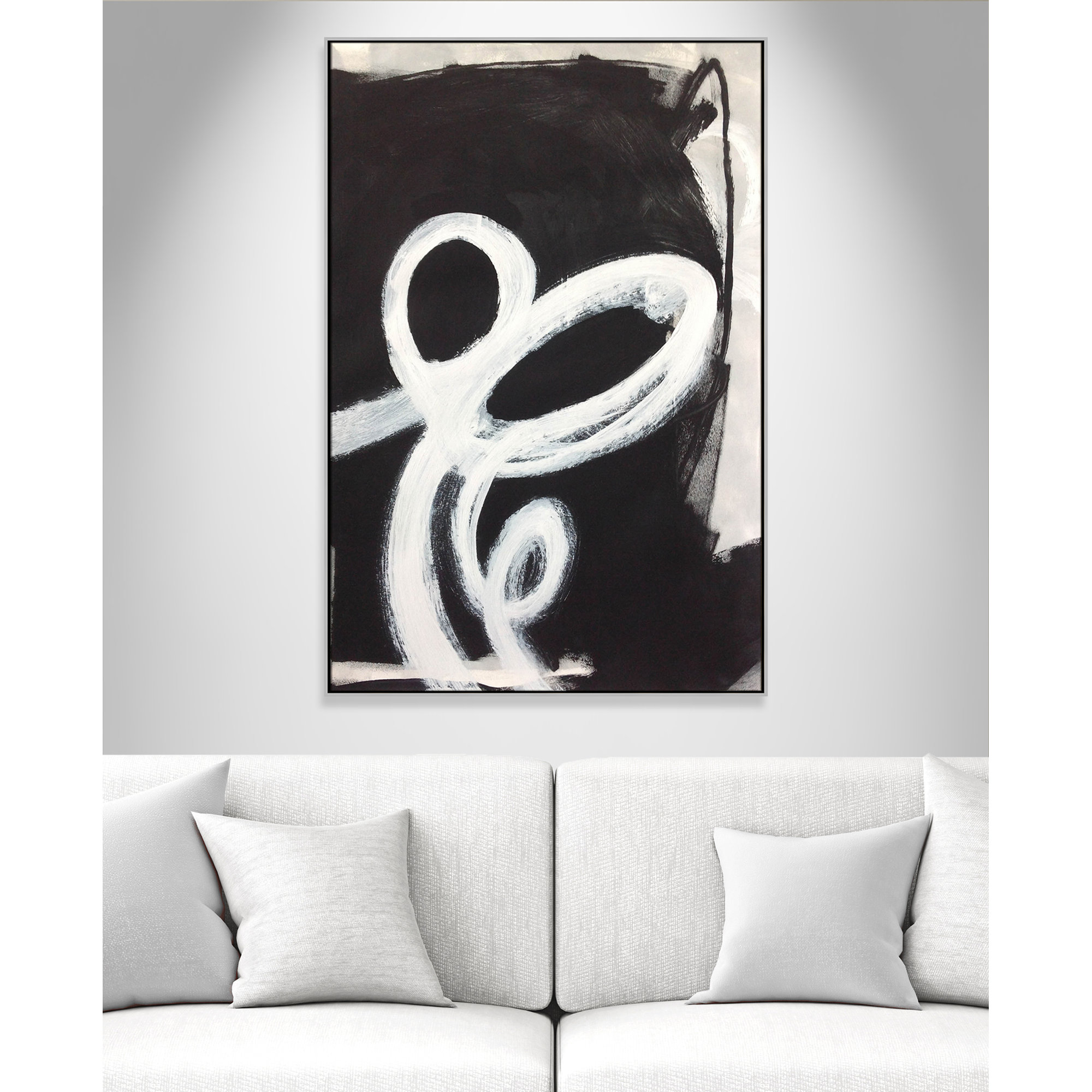 Ansonia Swirly Swirls II Print by , No Mat, Silver Floater Framed, 61.5" H x 41.5" W x 2" D