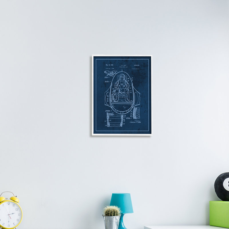 Plan de l'astronaute rétro Space Explorer, Giclée encadrée blanc bord de mer, H 20 po x l 16 po