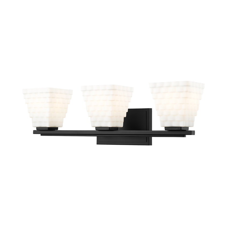 Ensemble de meuble-lavabo 3 lumières Teyona, Noir mat