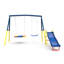 Balançoires pour cour arrière avec glissade pour enfants, ensemble de jeu en métal robuste pour enfants de 440 lb