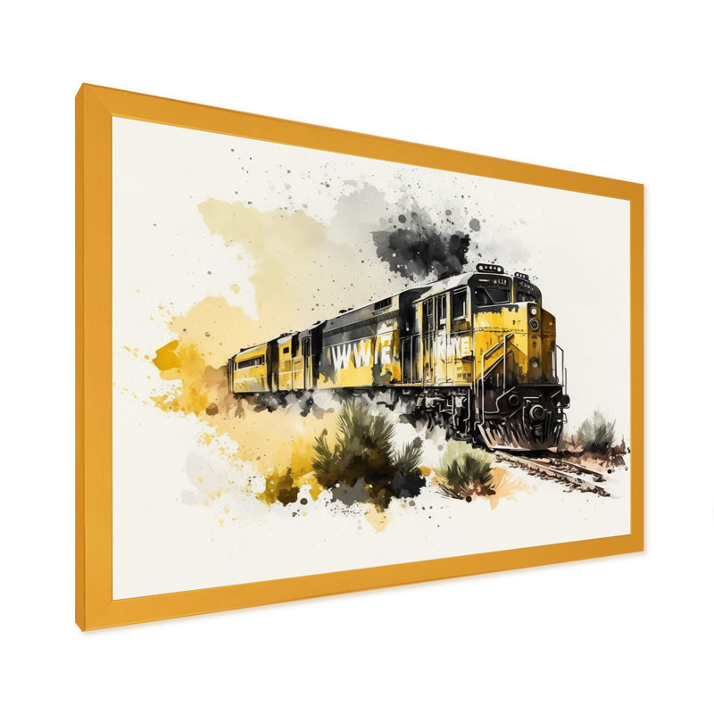 Rythme du train II - Transport train, impressions encadrées, L 20 po x H 12 po, Encadrement doré