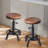 Altimari Swivel Pine Solid Wood Adjustable Height Counter Stool with Iron Frame