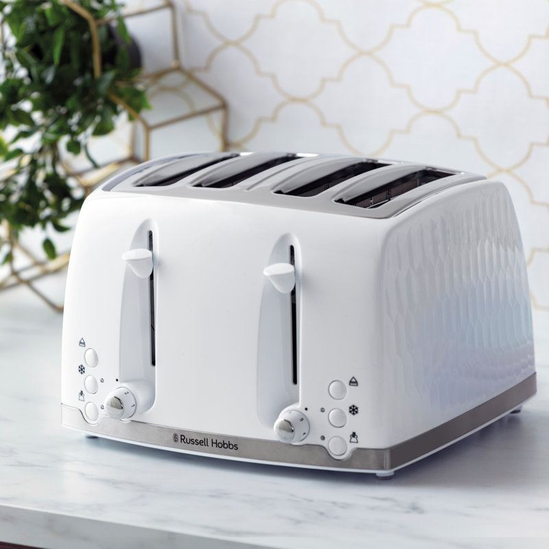Russell Hobbs 4 Slice Honeycomb Toaster, White