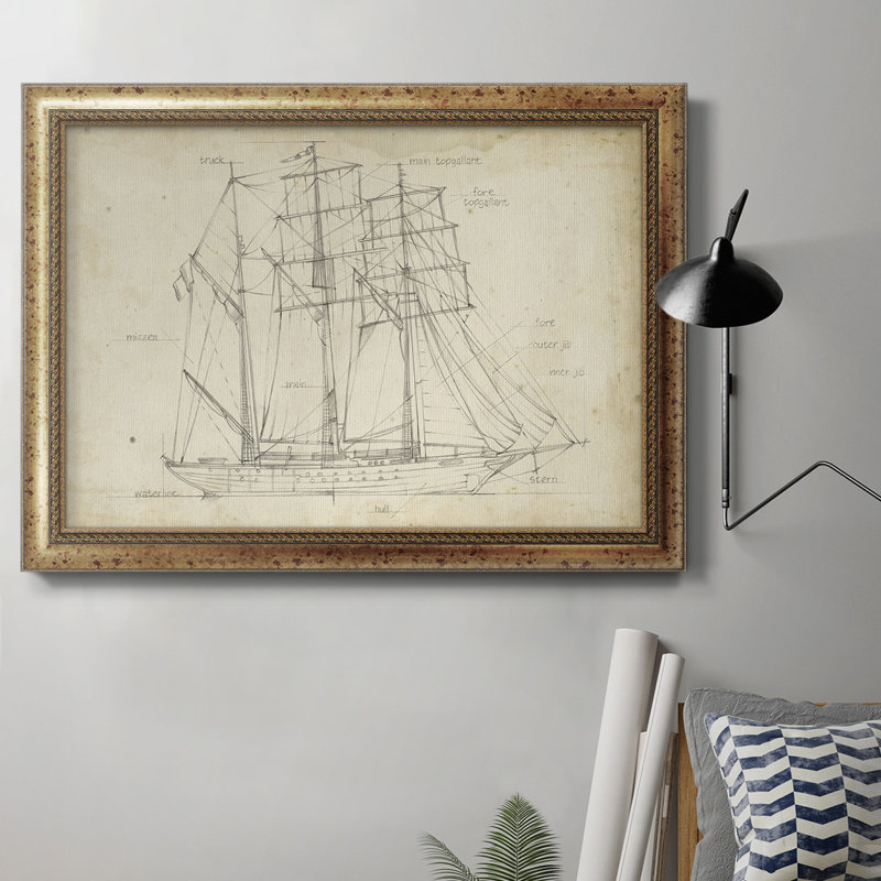 Voilier, plan I, reproduction d'art sur toile