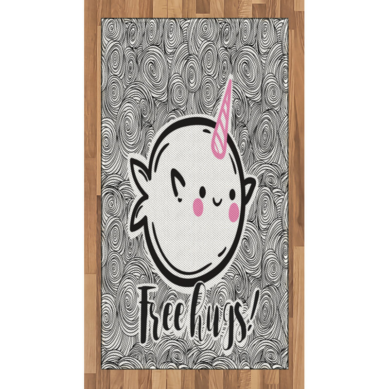 Tapis décoratif Narwhal, Rectangle 2 pi 7 po x 5 pi