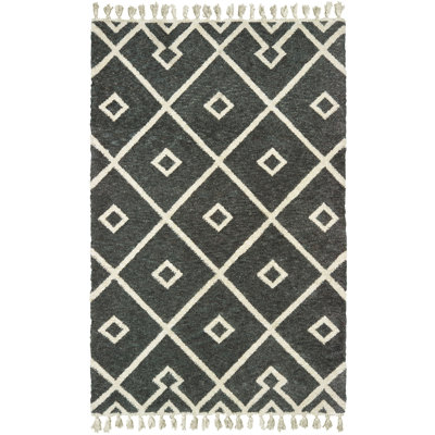 Tapis gris / ivoire touffeté à la main Coppage