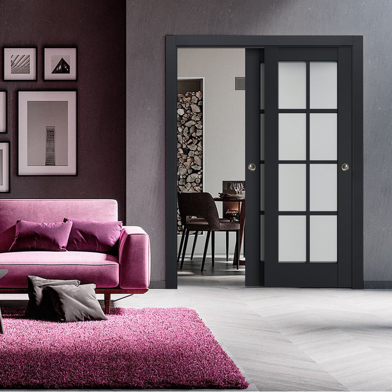 Portes de placard Veregio, Antracite, 48 po x 84 po
