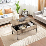 Lift Top Coffee Table With Storage Shelf And Hidden Compartment