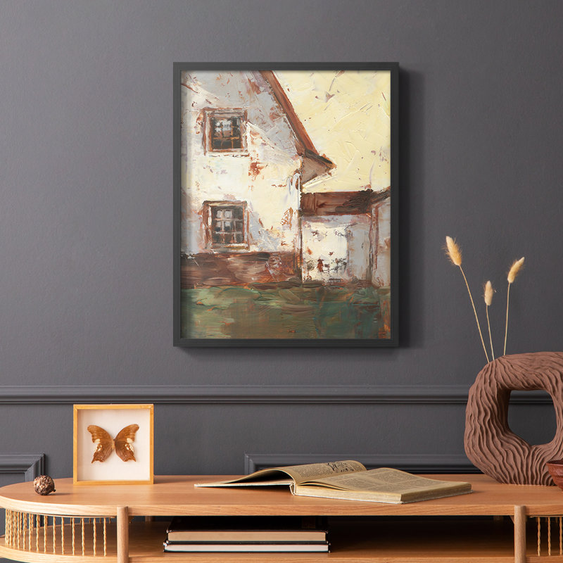 Sunlit Barn I, reproduction encadrée - bois massif, Noir, H 28 po x l 22 po