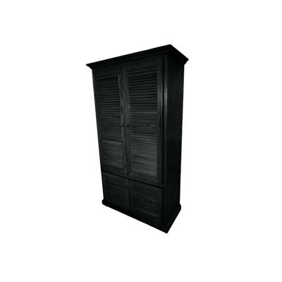 Traditional Oak Solid Wood Kitchen Pantry with shutter doors by Red Barrel Studio