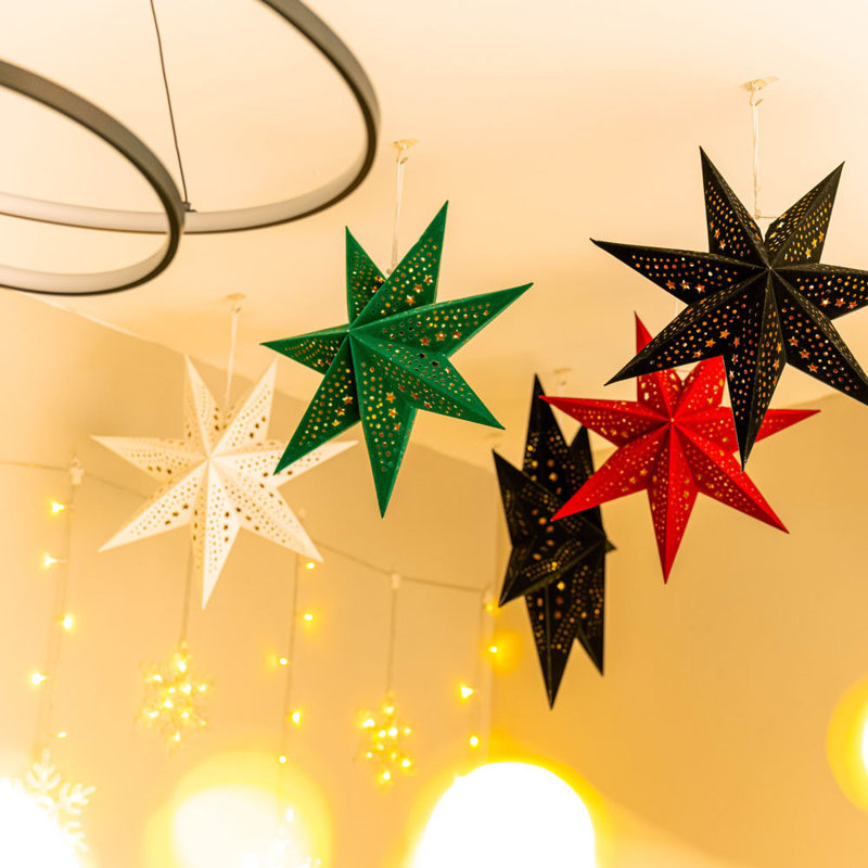 LED Christmas Tree Topper, Black, 45" H x 45" W x 45" D