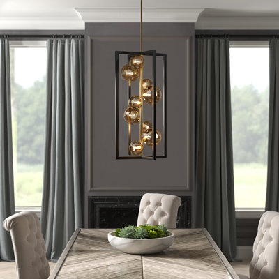 Lustre linéaire moderne Spoutnik 9 lumières Arvilla