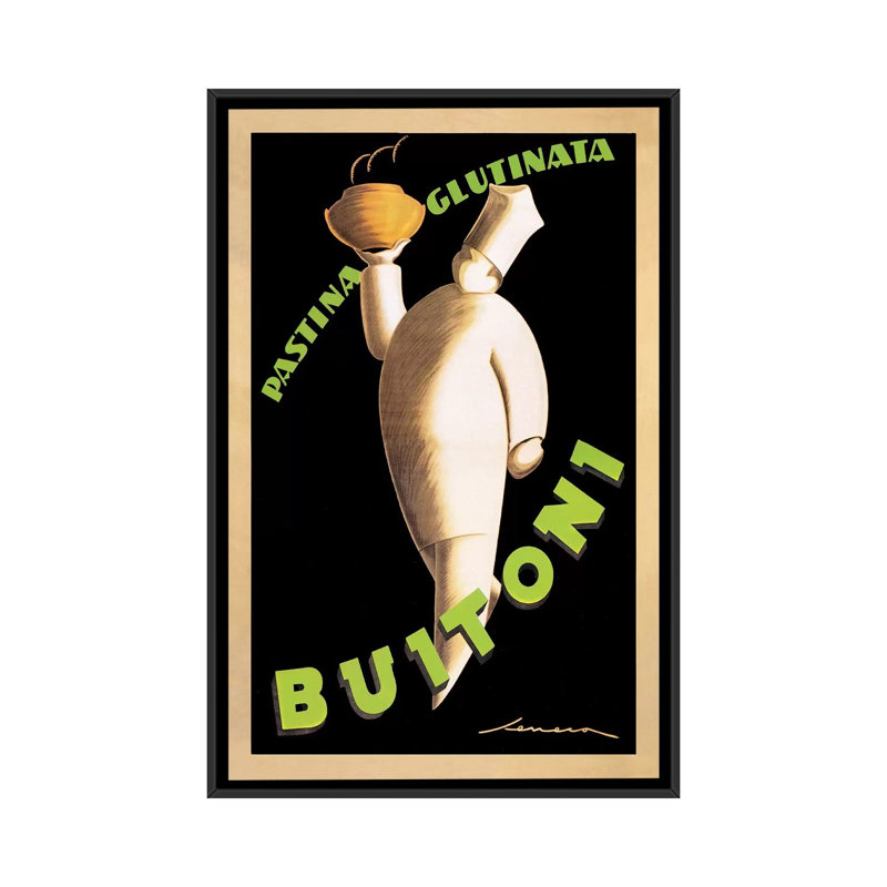 « buitoni, 1928 » par federico seneca, impression sur toile, H 48 po x l 32 po x P 1,5 po, Toile avec cadre noir