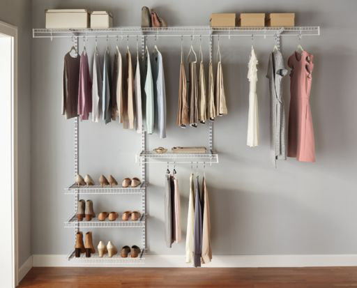 Rubbermaid 4-8Ft Freeslide Closet Shelf Kit- White