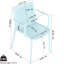 Fauteuils empilables modernes en plastique bleu, construction en polypropylène résistant aux intempéries, dossier à lattes, montage facile, adaptés à la décoration de jardin et de balcon (lot de 4), grande capacité de charge, légers, pour bord de piscine